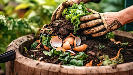 Wooden compost barrel